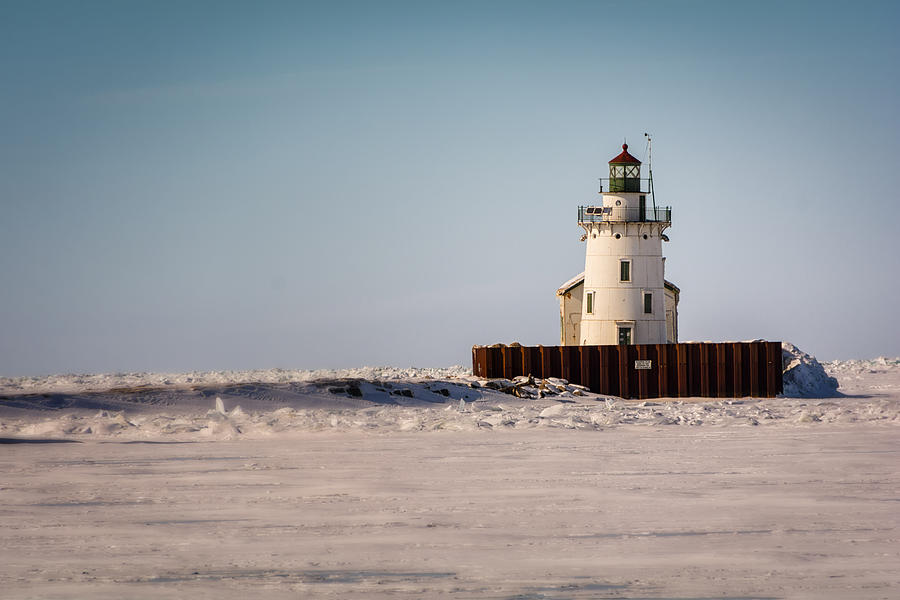 Whisky Island Lighthouse in Winter Photograph by Michael Demagall