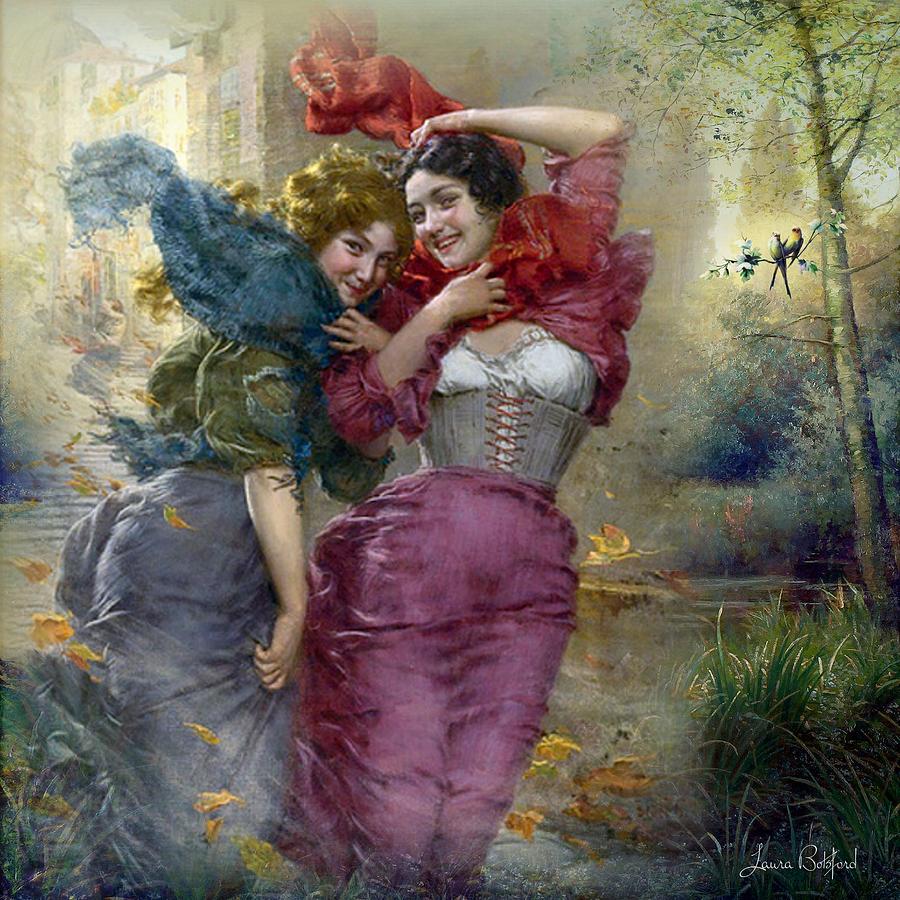 Women Painting - Whispered Pasts by Laura Botsford Women Painting - Whispered Pasts by Laura Botsford