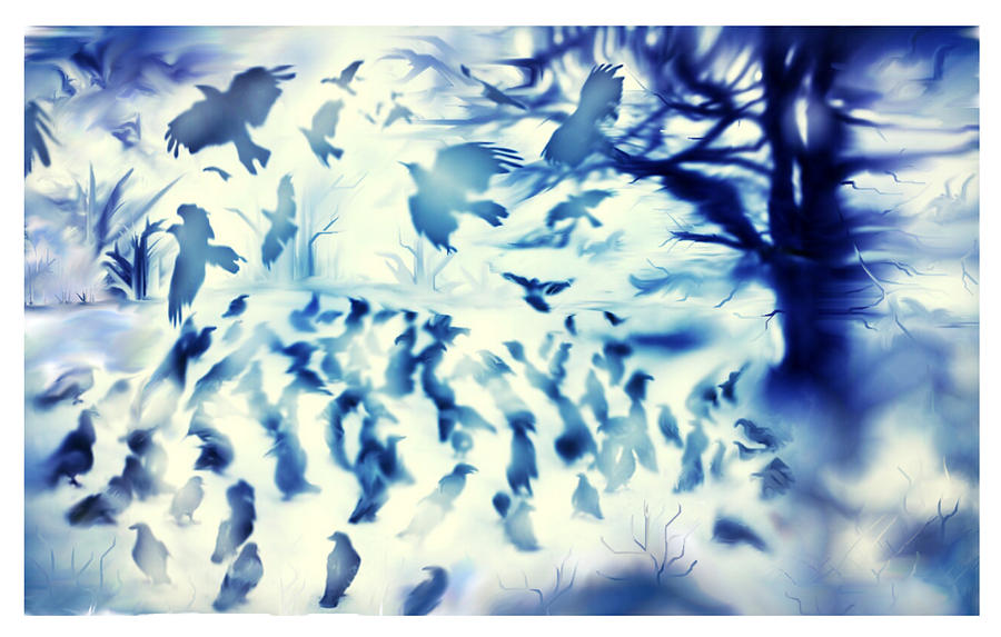Birds Painting - Whispering Wings by Karunita Kapoor Birds Painting - Whispering Wings by Karunita Kapoor