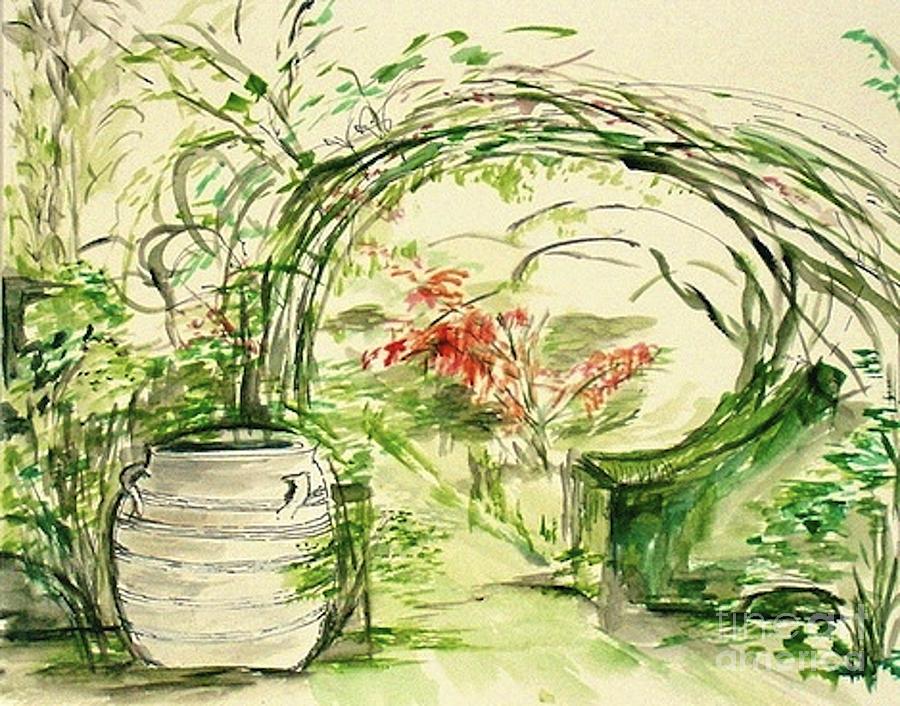 Garden Painting - Whispers Of The Soft Wind by Helena Bebirian