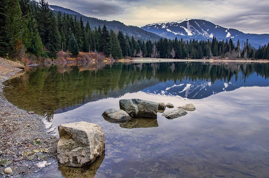 Nature Photograph - Whistler Mountain Reflection by James Wheeler