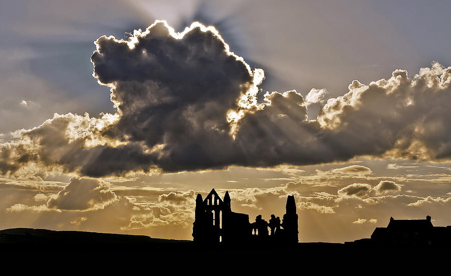 Whitby Abbey Sun Rays 2 Photograph by Tony Partington - Fine Art America
