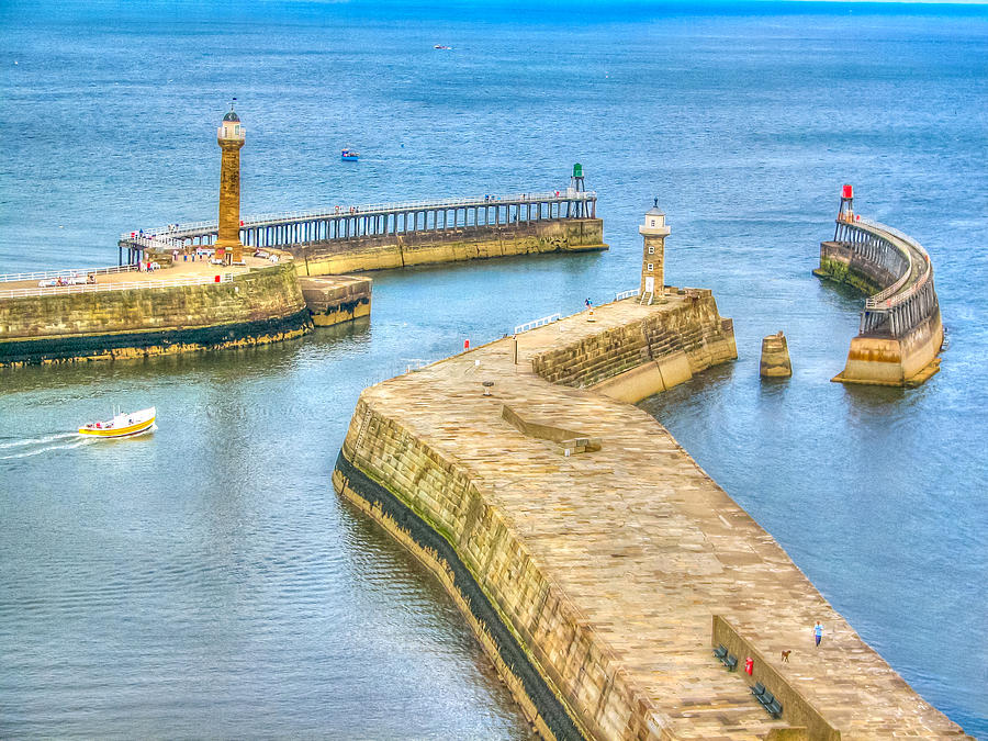 Whitby Harbour Walls Photograph by Sue Leonard