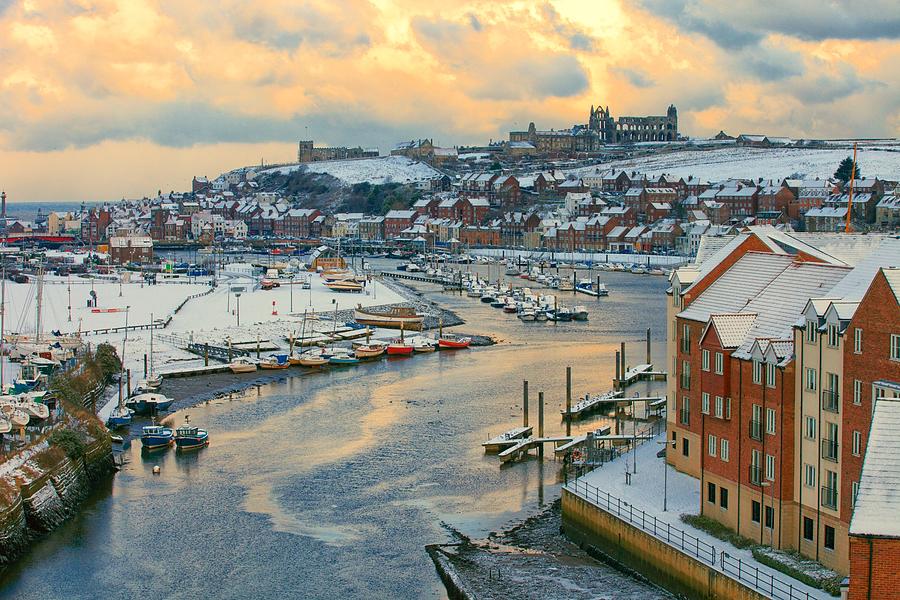 Whitby in the Snow Photograph by Mark Egerton