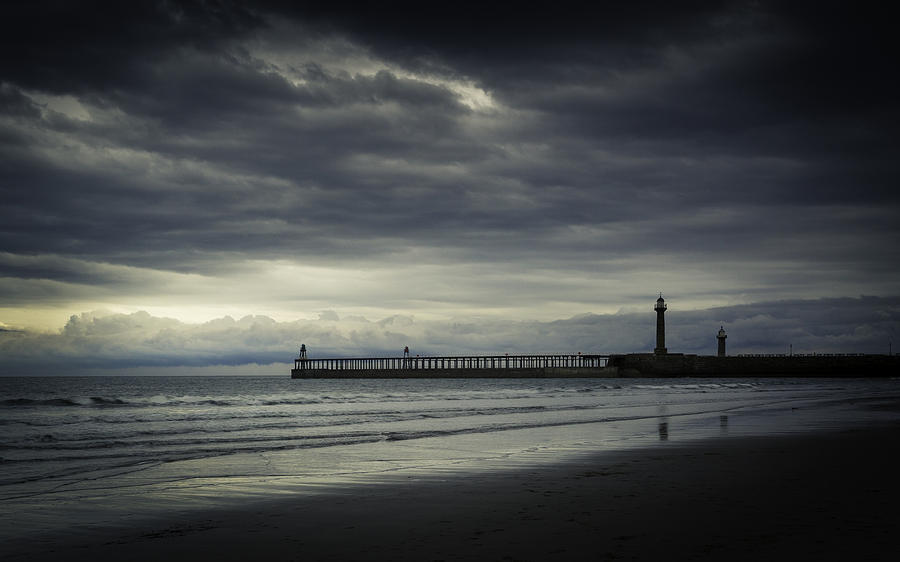 Whitby Pier Before the Storm Photograph by Wendy Chapman