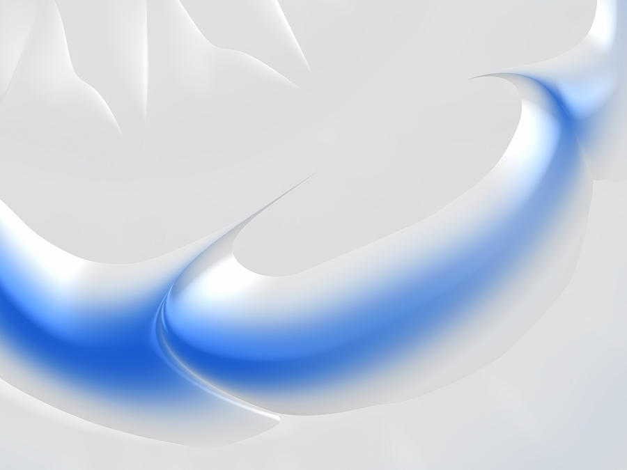 Winter Digital Art - White and blue abstract art decorative winter color theme by Matthias Hauser
