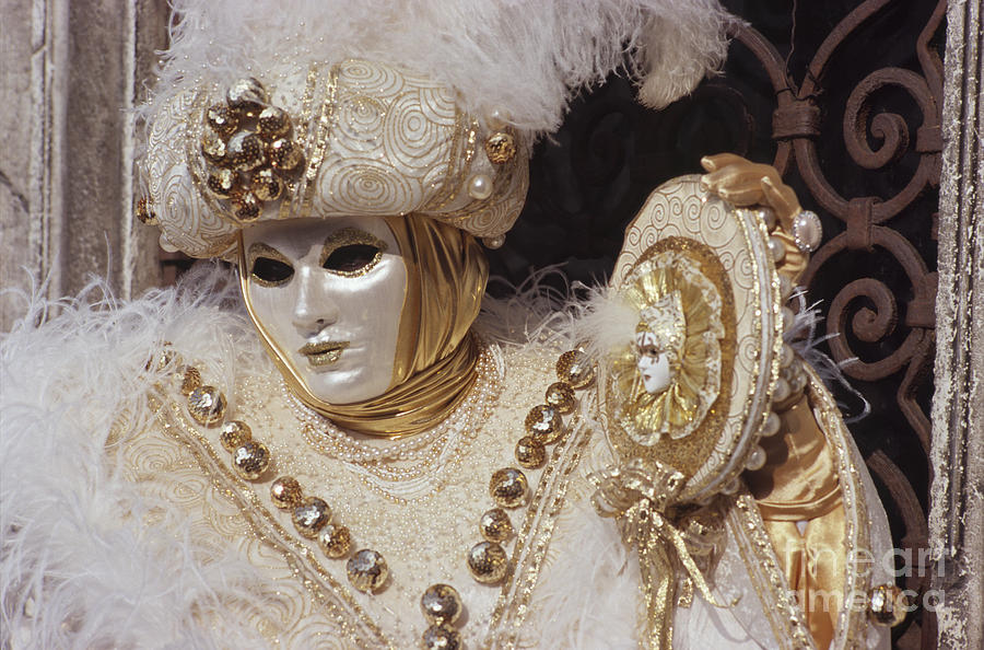 White and golden mask Photograph by Riccardo Mottola
