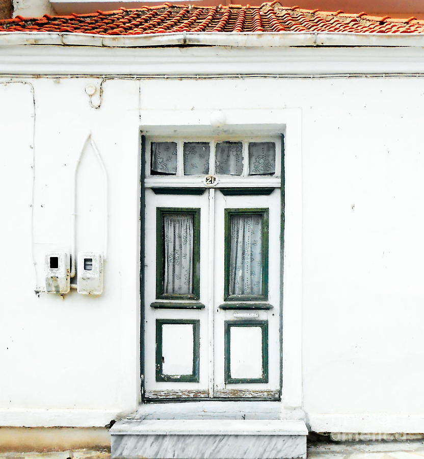 Door Photograph - White And Green Door by Ioanna Papanikolaou Door Photograph - White And Green Door by Ioanna Papanikolaou