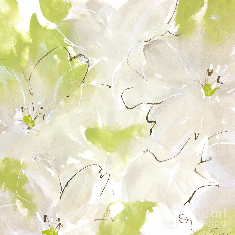 White Azaleas Painting by Chris Paschke
