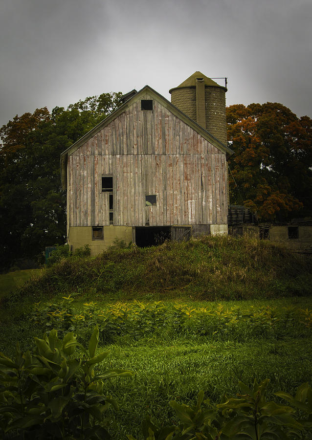 White Barn - Rainy Day Photograph by Kathleen Scanlan