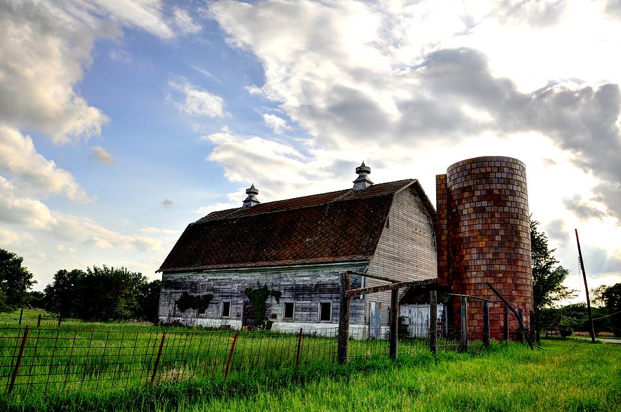 White Barn and Silo Photograph by Jean Hutchison