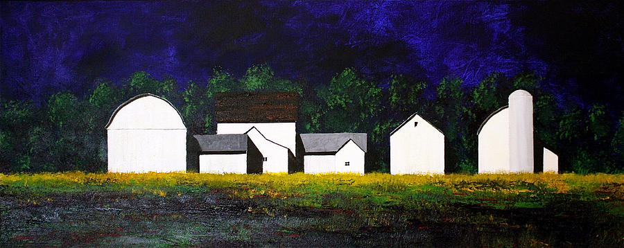 White Barns Painting by William Renzulli