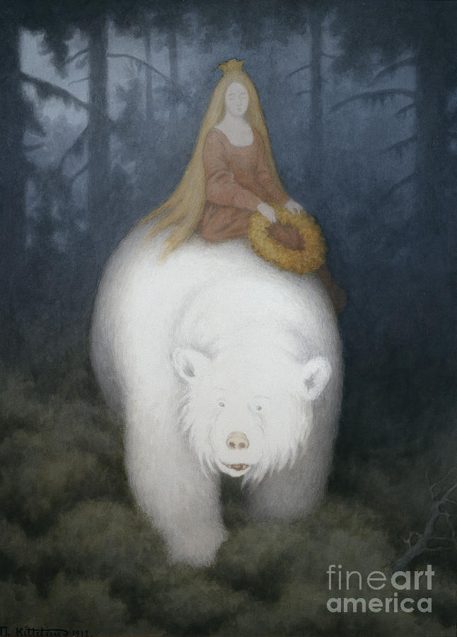 White bear King Valemon Painting by Theodor Kittelsen