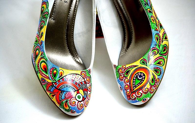 Shoes Painting - White Beauty by Deepti Mittal