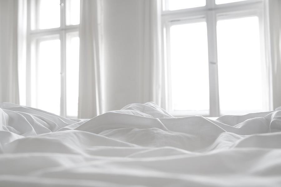 White bed linen Photograph by Mitshu