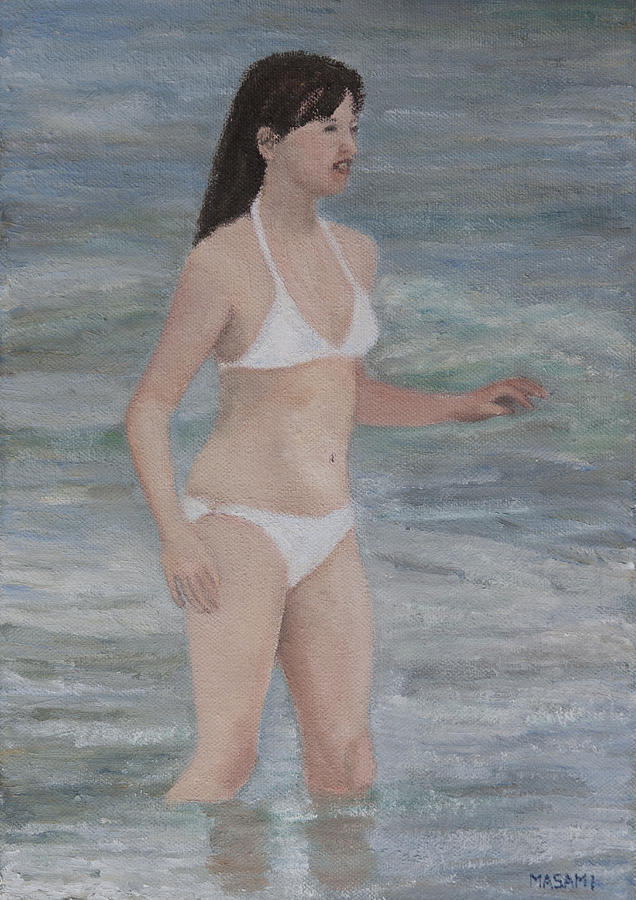White Bikini Painting by Masami Iida