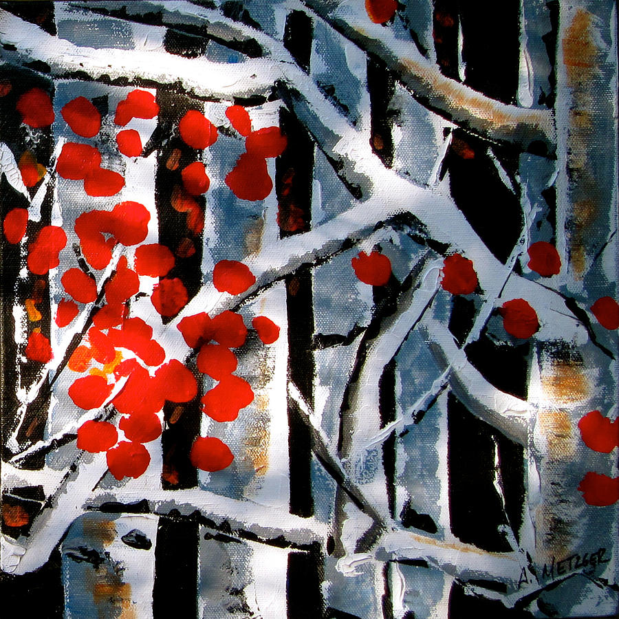 White birch 1 Painting by Alan Metzger