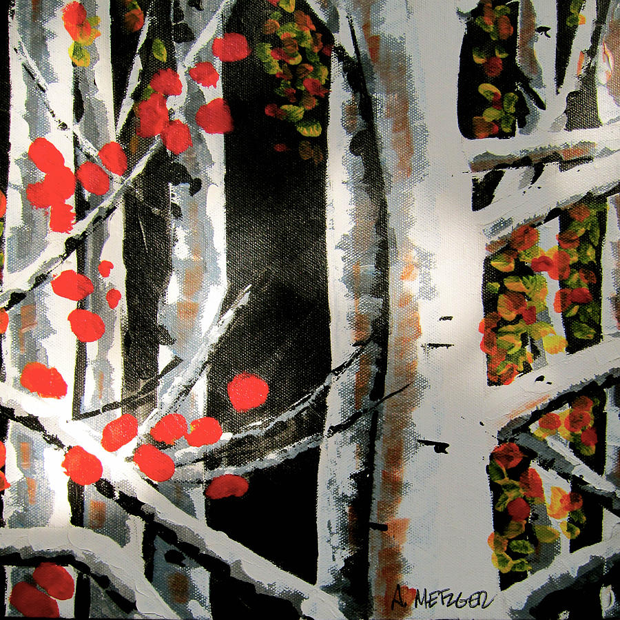 White birch 2 Painting by Alan Metzger