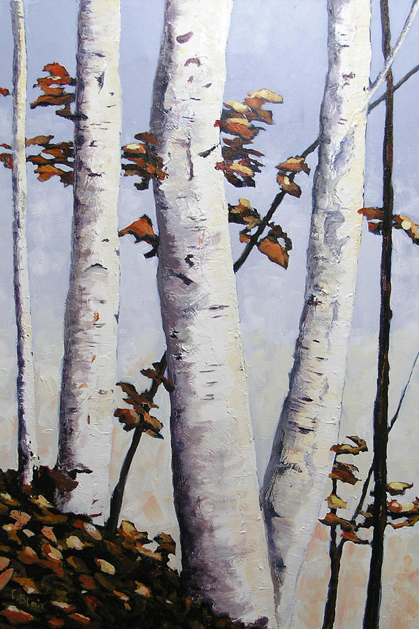 White Birch Painting by Cynthia Blair