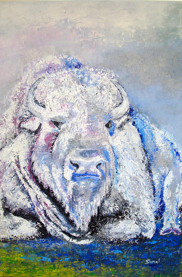White Bison Painting by Sunel De Lange