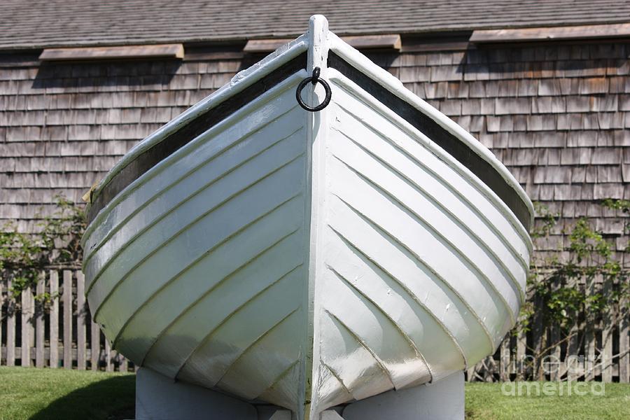 Boat Photograph - White Boat in Edgartown by Carol Groenen