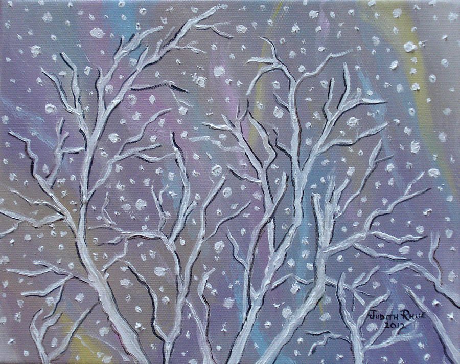 White Branches Painting by Judith Rhue