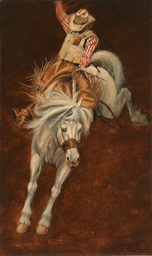 Bucking White Horse Painting by Don Langeneckert Fine Art America