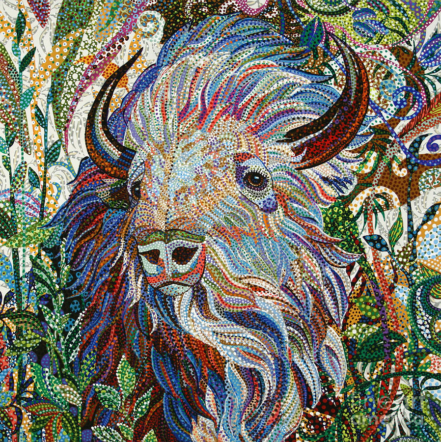 White Buffalo Painting By Erika Pochybova   White Buffalo Erika Pochybova Johnson 