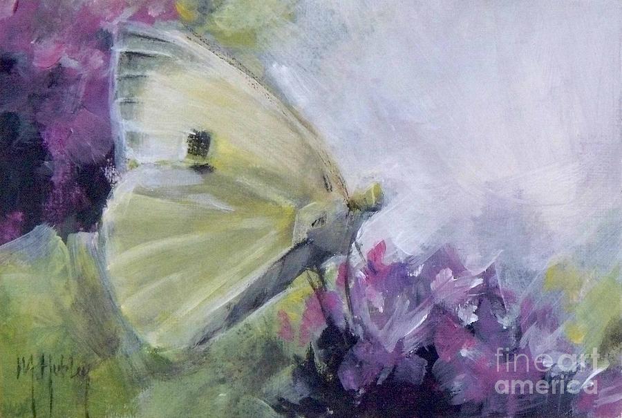 White Butterfly 2 Painting by Mary Hubley