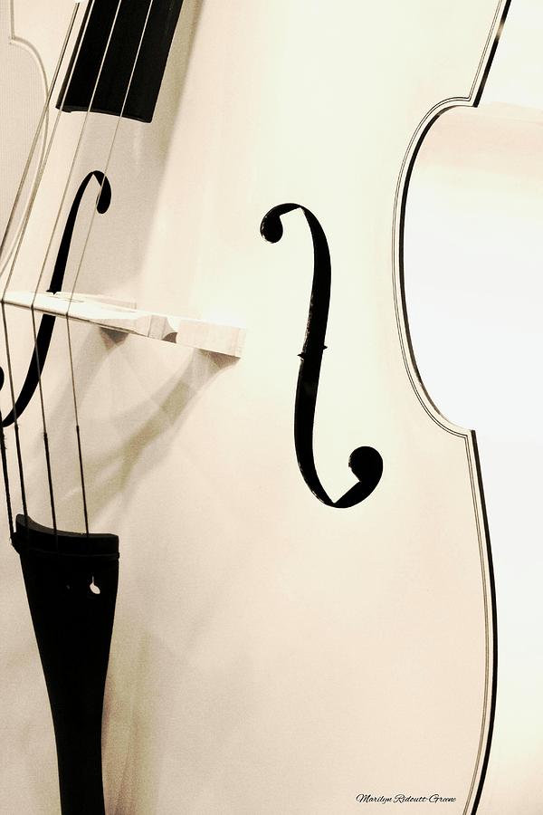 Cello Photograph - White Cello by The Art Of Marilyn Ridoutt-Greene