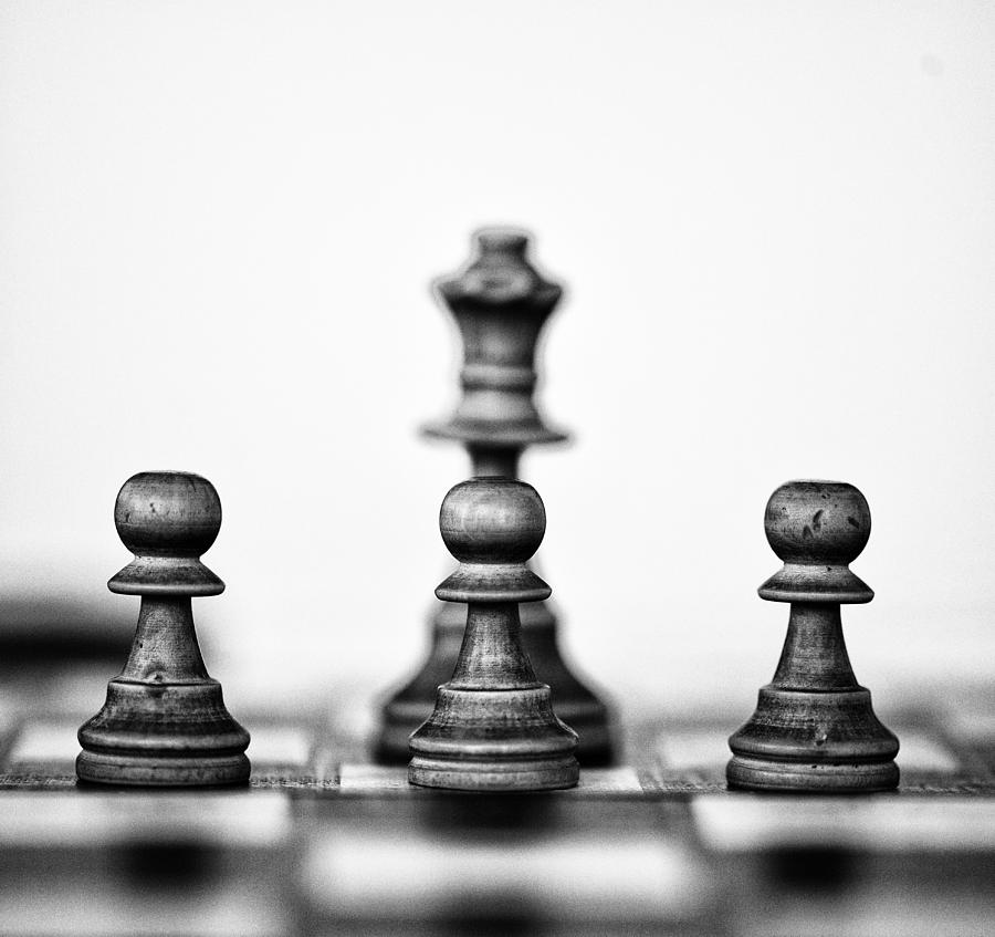 Chess Photograph - White Chess Pieces by Arisha Singh