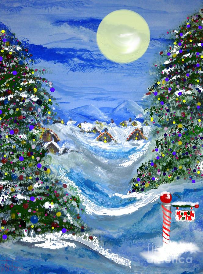 Christmas Painting - White Christmas At The North Pole by Lori Lovetere