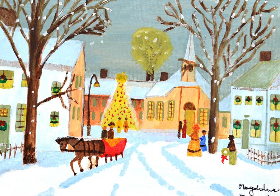 White Christmas Painting by Magdalena Frohnsdorff