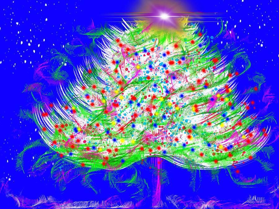 White Christmas Tree Digital Art by Greg Liotta