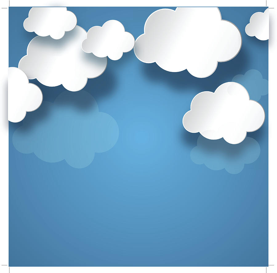 White Cloud On Blue Background Drawing by Vectorig