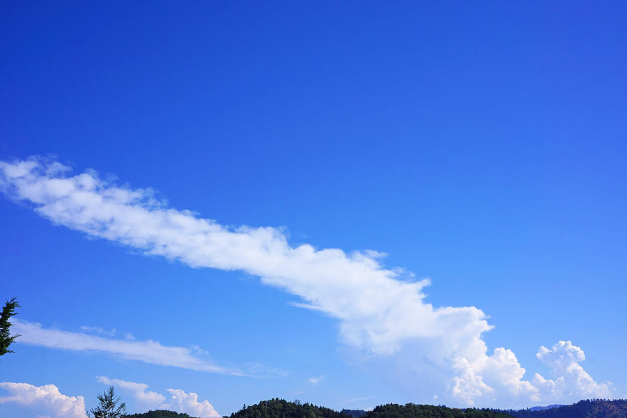 Nature Photograph - White Clouds Art Prints Blue Sky Sunny by Patti Baslee