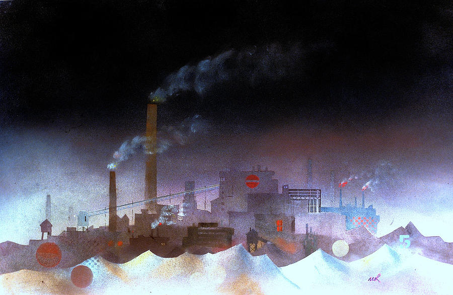 White Coal Painting by William Renzulli