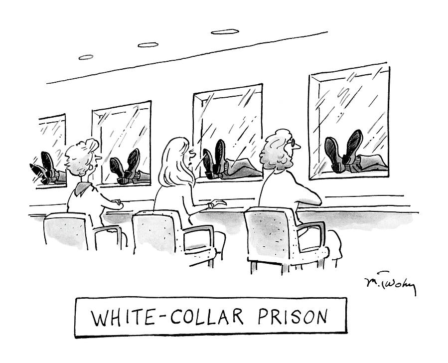 White Collar Prison Drawing by Mike Twohy