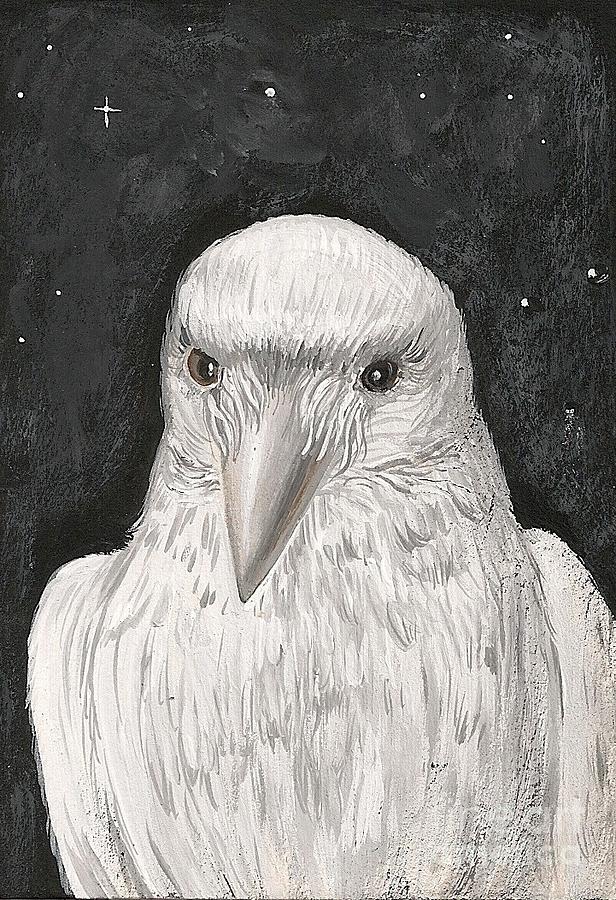 White Crow Painting by Margaryta Yermolayeva