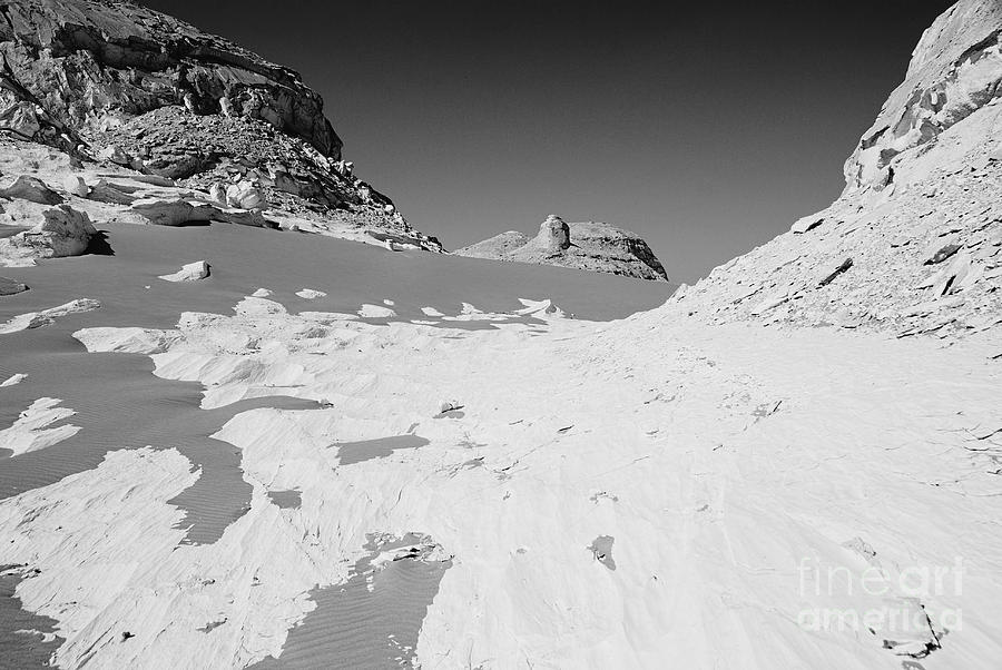 White Desert Egypt Black and White Photograph by Nigel Fletcher-Jones