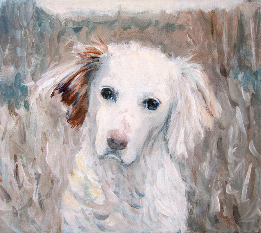 White Dog # 2 Painting by Kazumi Whitemoon
