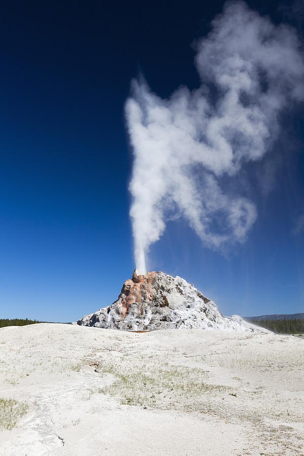 White Dome Geyser Erupting Yellowstone Photograph by Duncan Usher