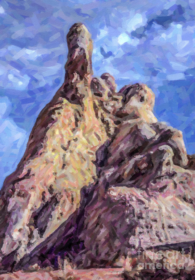 White Dome Rock Valley of Fire SP Nevada Digital Art by Liz Leyden