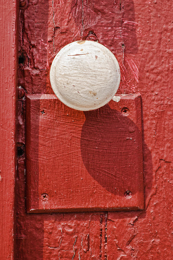White Doorknob On Red Door Photograph by Gary Slawsky