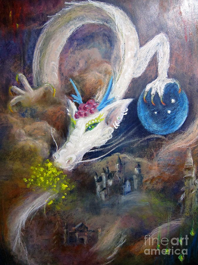White Dragon Painting by Jieming Wang