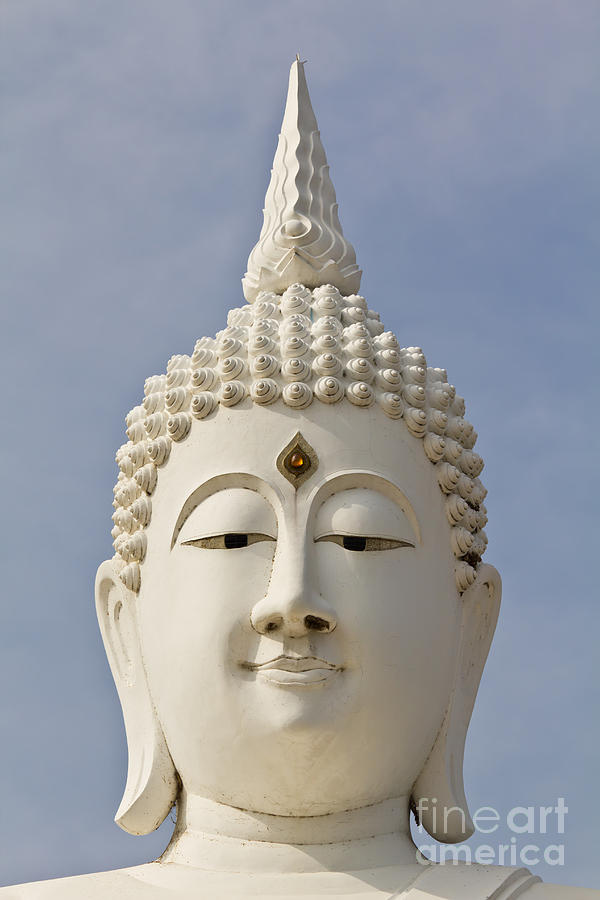 white face buddha image in temple Thailand Photograph by Tosporn Preede