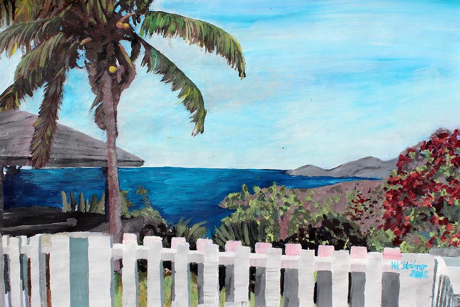 White Fence at English Harbour Antigua West Indies Painting by M ...