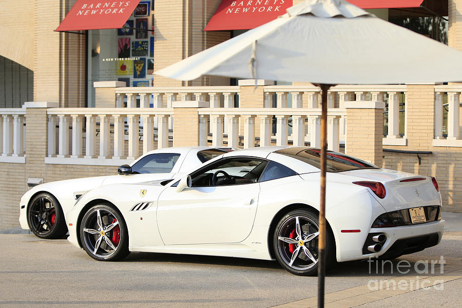 White Ferrari at the store Photograph by Nina Prommer
