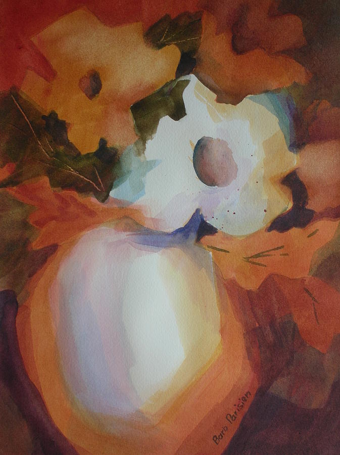 White Flower Painting by Barbara Parisien