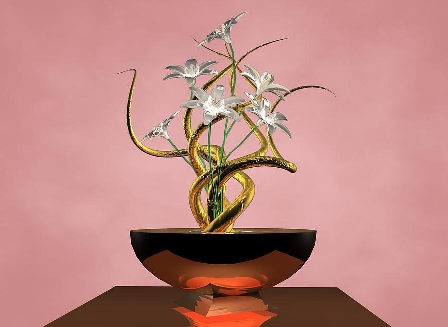 White Flower Digital Art by Louis Ferreira